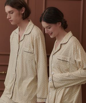 [2SET] 시나몬뮤즈 피치 플러프 긴팔 잠옷 세트