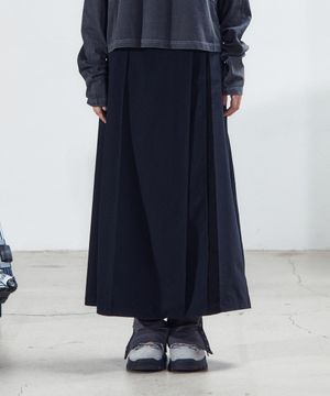 DEV:7 WRAP LONG SKIRT_BLACK