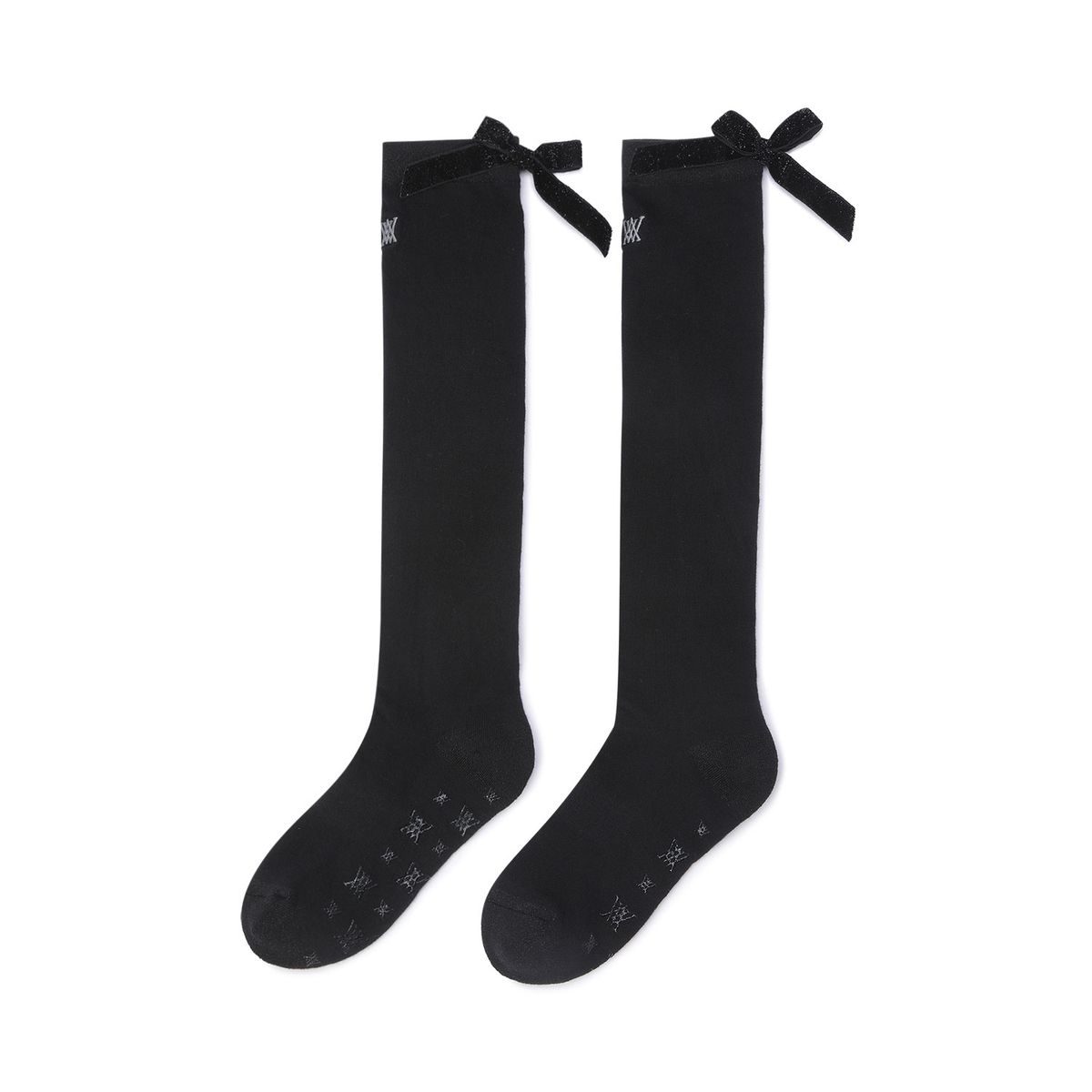 어뉴골프(ANEW GOLF) WOMEN RIBBON KNEE SOCKS_BK