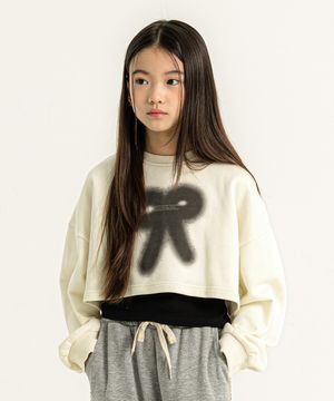 레터링 레이어드 맨투맨 Ivory