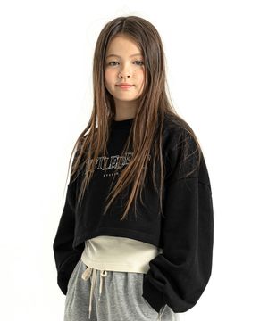 레터링 레이어드 맨투맨 Black