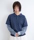 DOT STRIPE LAYERD COLLAR KNIT_NAVY(IK2FFMK641A)