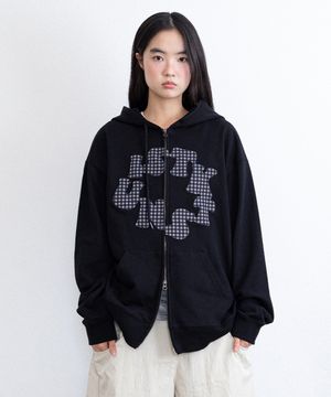 CIRCLE LOGO HOOD ZIP UP_BLACK(IK2FFMM481A)