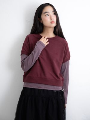 LAYERD RAGLAN ST L/S TEE_BURGUNDY(IK2FFFT553A)