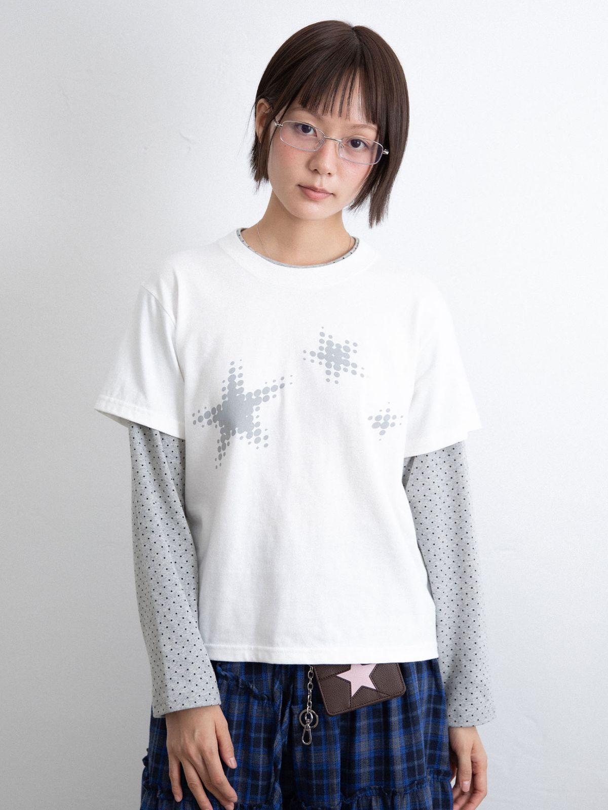 이스트쿤스트(ISTKUNST) STAR DOT LAYERD L/S TEE_WHITE(IK2FFMT556A)