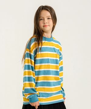 스트라이프 로고 티셔츠 Blue