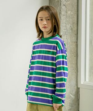 스트라이프 로고 티셔츠 Green