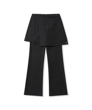 (우먼) 레이어드 팬츠_차콜