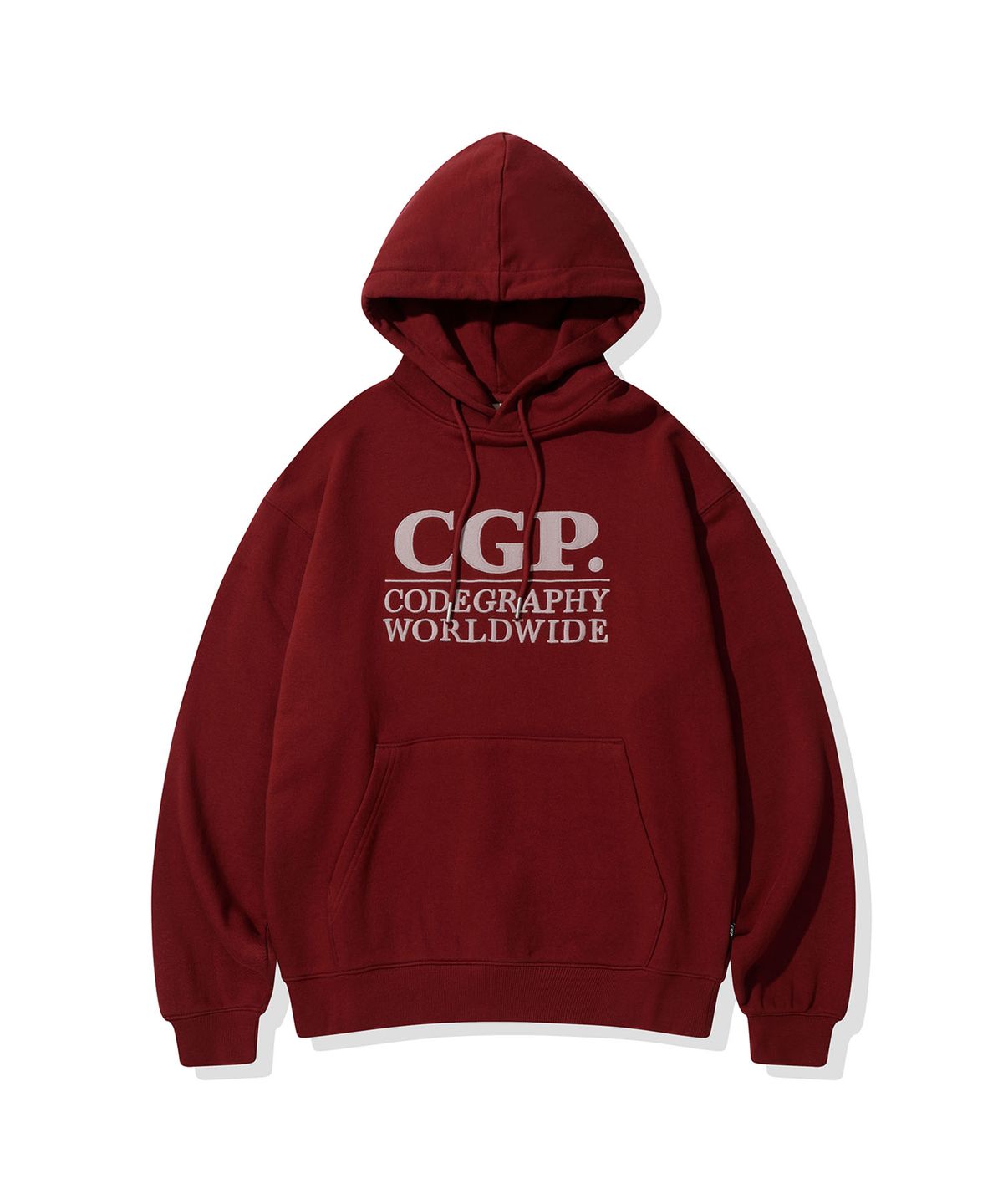 코드그라피(CGP) 스퀘어 로고 후디_다크 레드