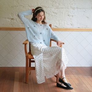 Cest_Polka dot lace layered skirt