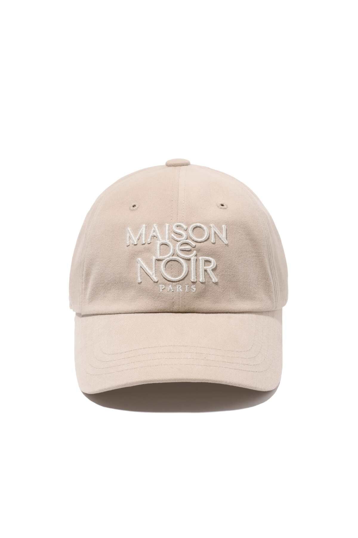 메종 드 누아(MAISON DE NOIR) GRAVER LOGO CAP BEIGE