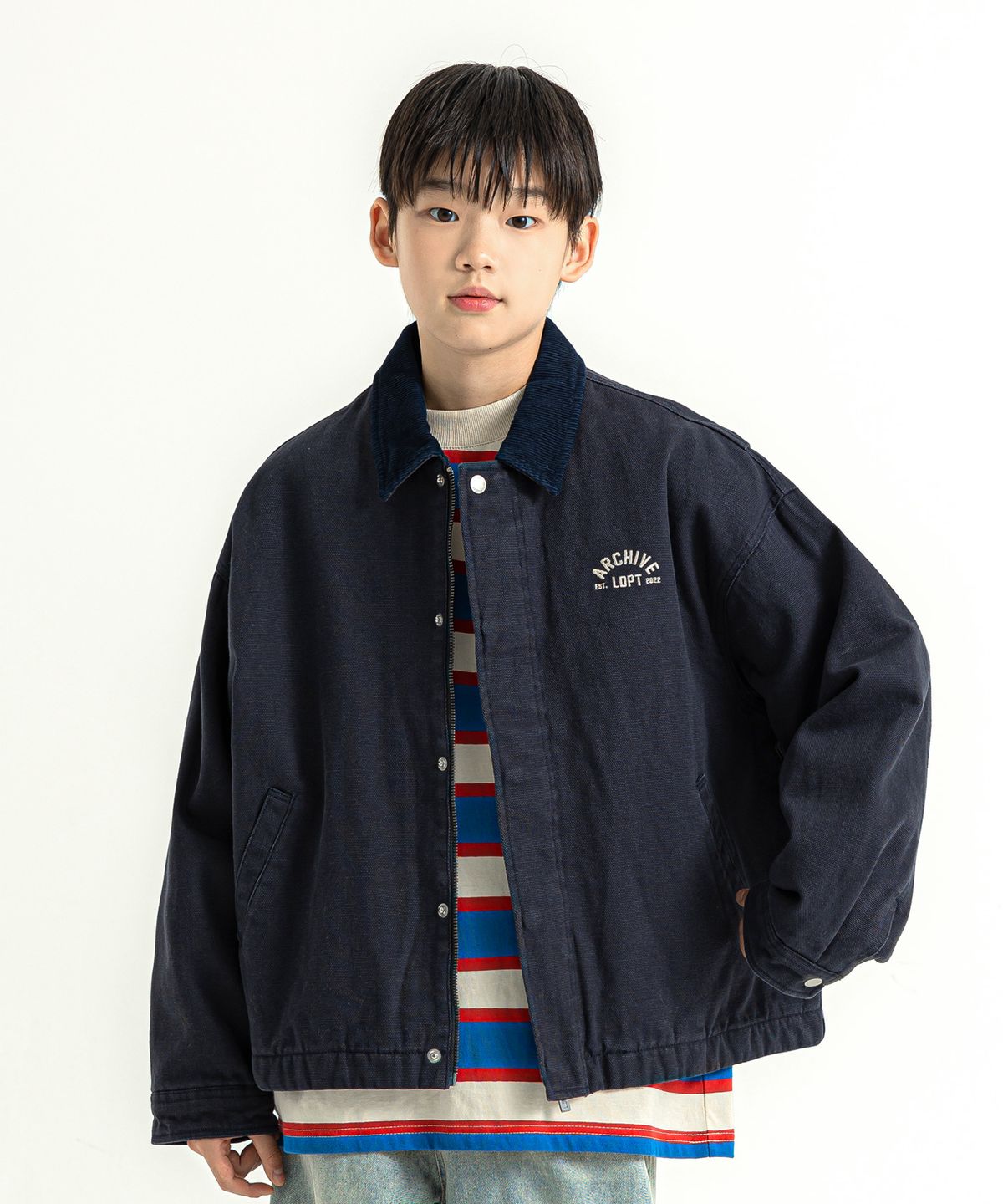리틀뎁(LITTLE DEPT) 아카이브 워크 자켓 Navy