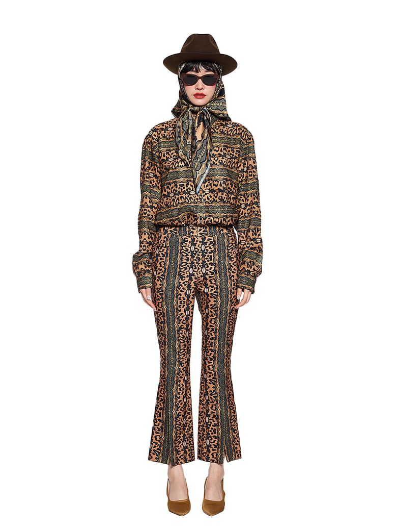 Leopard Semi Bootcut Pants