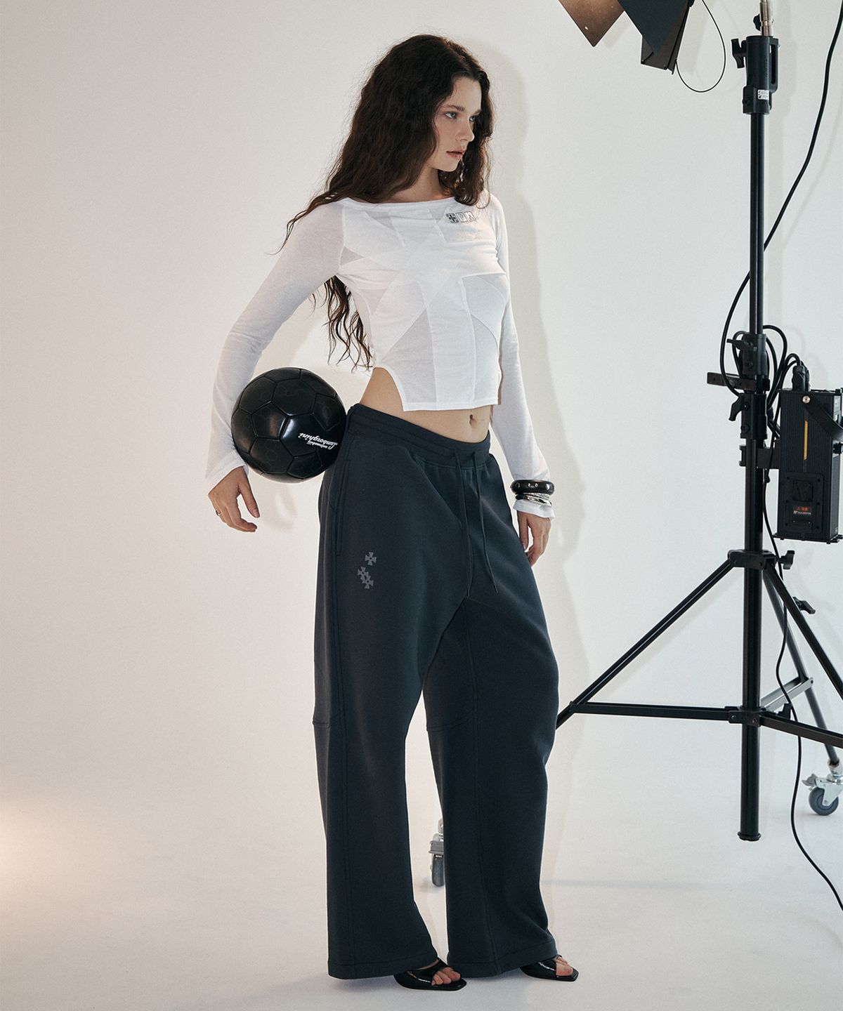 플리즈노팔로우(PLEASENOFOLLOW) North Wide Sweat Pants (Navy Chacoal)