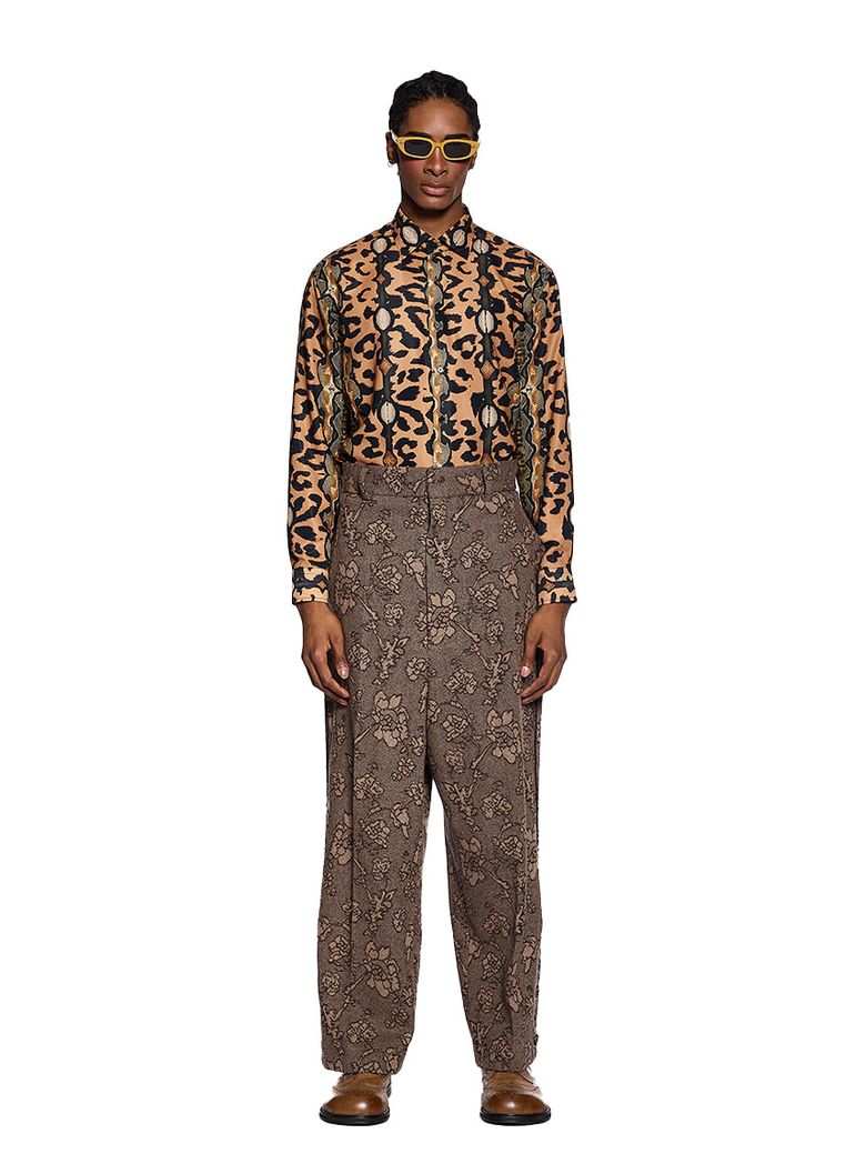 Leopard Slogan Long Sleeve Shirt
