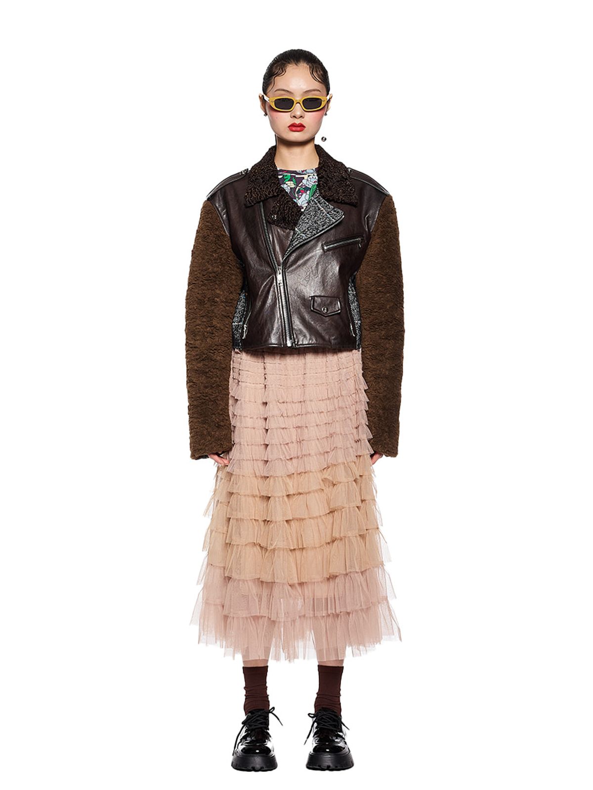 그리디어스(GREEDILOUS) Mesh tiered skirt