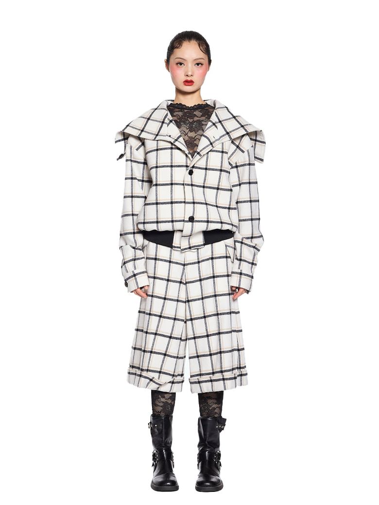 Square Oversize Collar Bomber Jacket