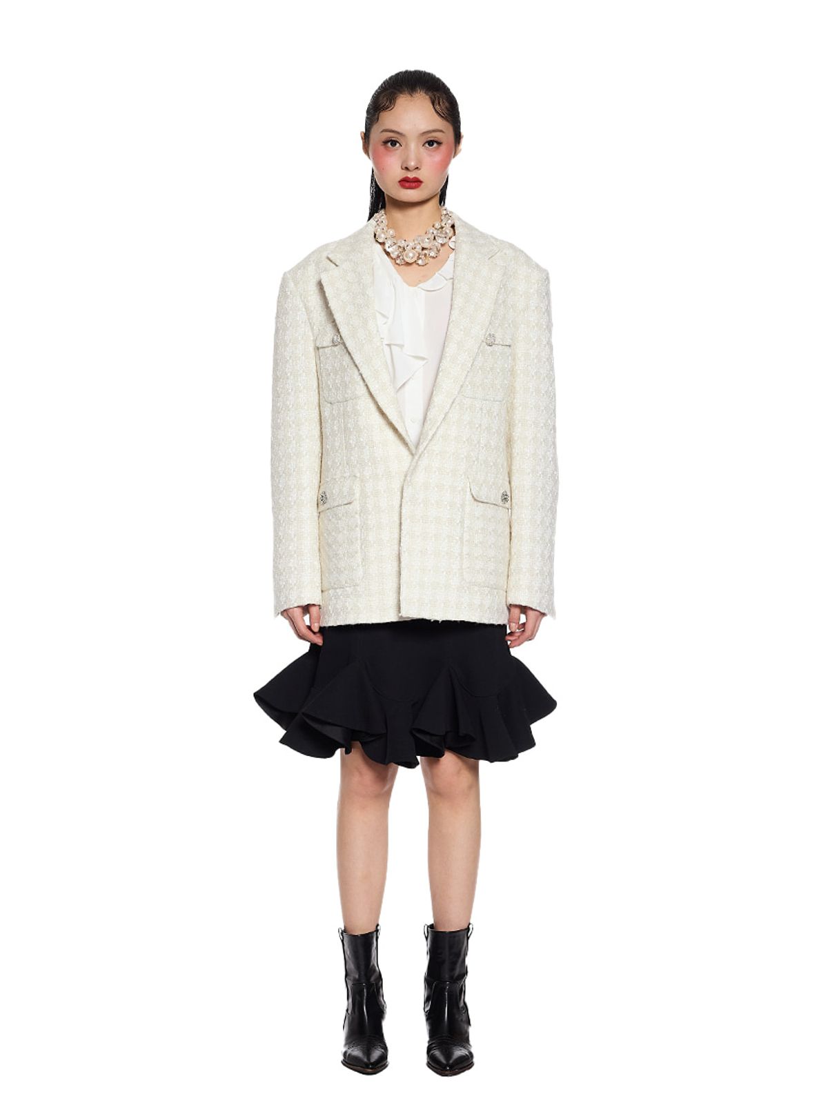 그리디어스(GREEDILOUS) Jewel Button Tweed Jacket