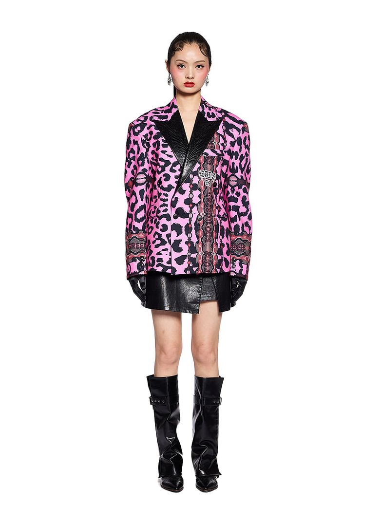 Leopard Slogan Jacket