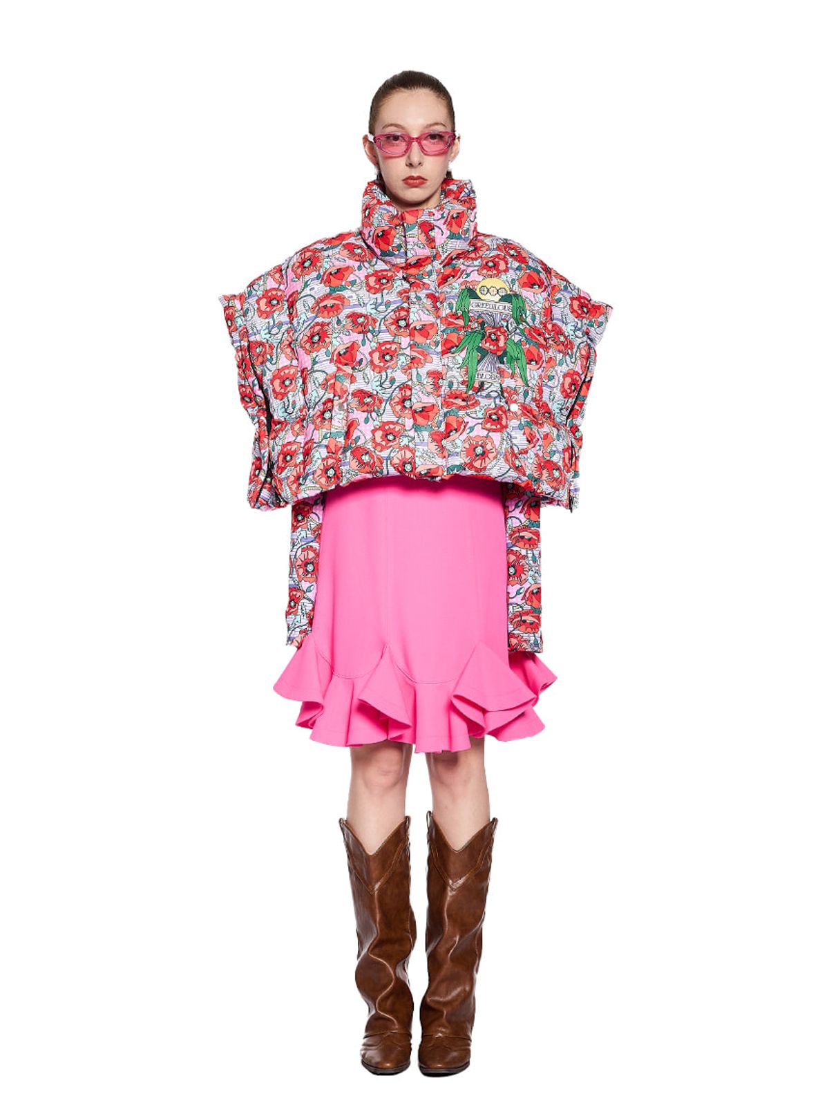 그리디어스(GREEDILOUS) Blossom Oversized Puffer Cape