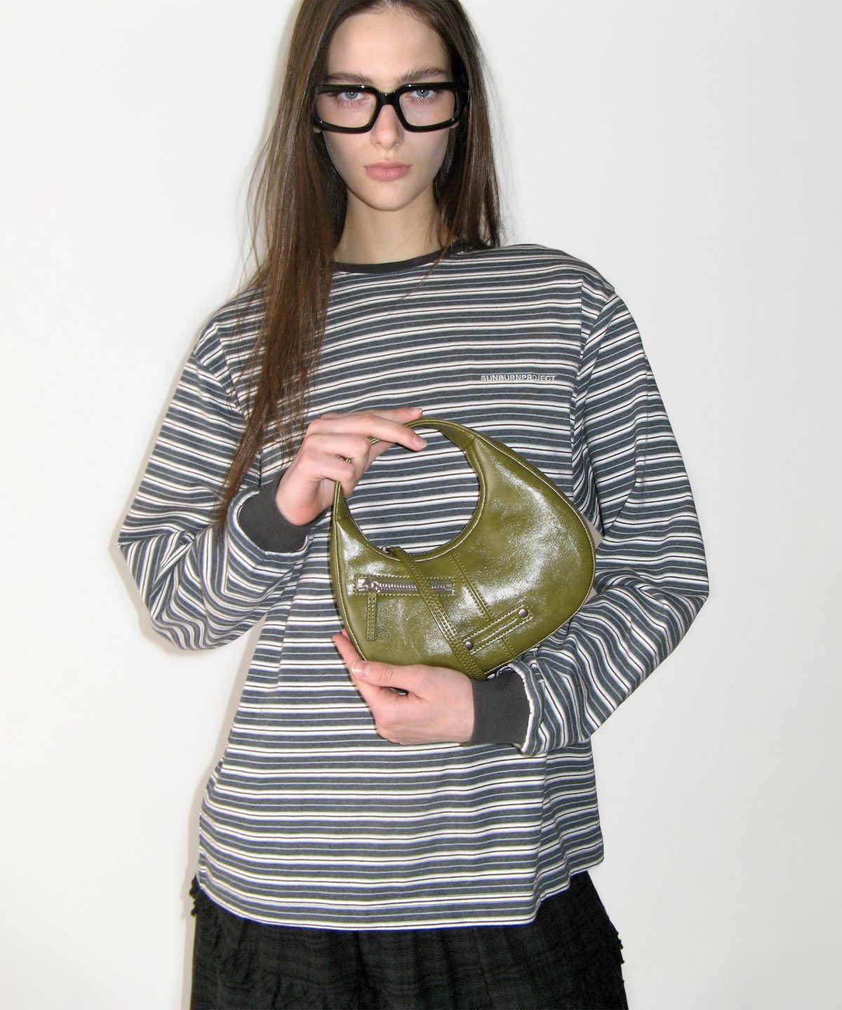 썬번프로젝트(SUNBURNPROJECT) Mini Pebble Bag, OLIVE