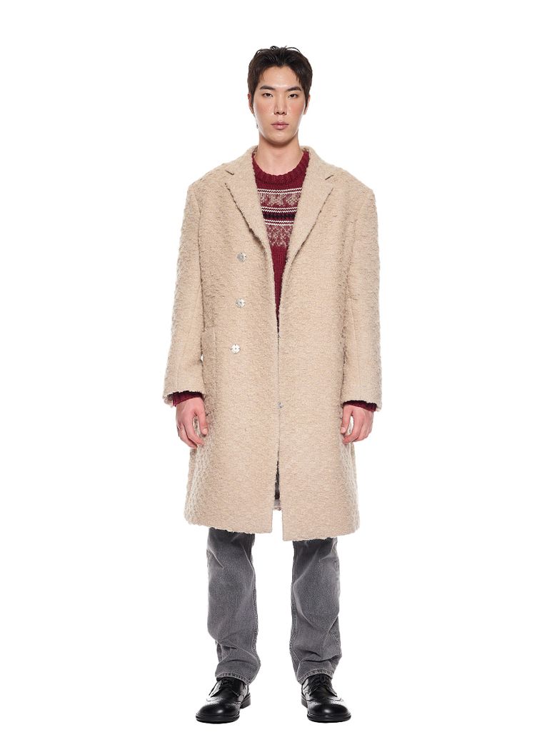 Tweed Double Snap Button Coat
