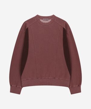 DEV:7 GARMENT DYE TEXTURE SWEATSHIRT_DARK PINK