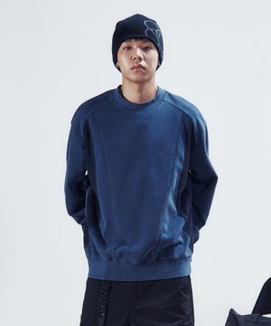DEV:7 GARMENT DYE TEXTURE SWEATSHIRT_NAVY