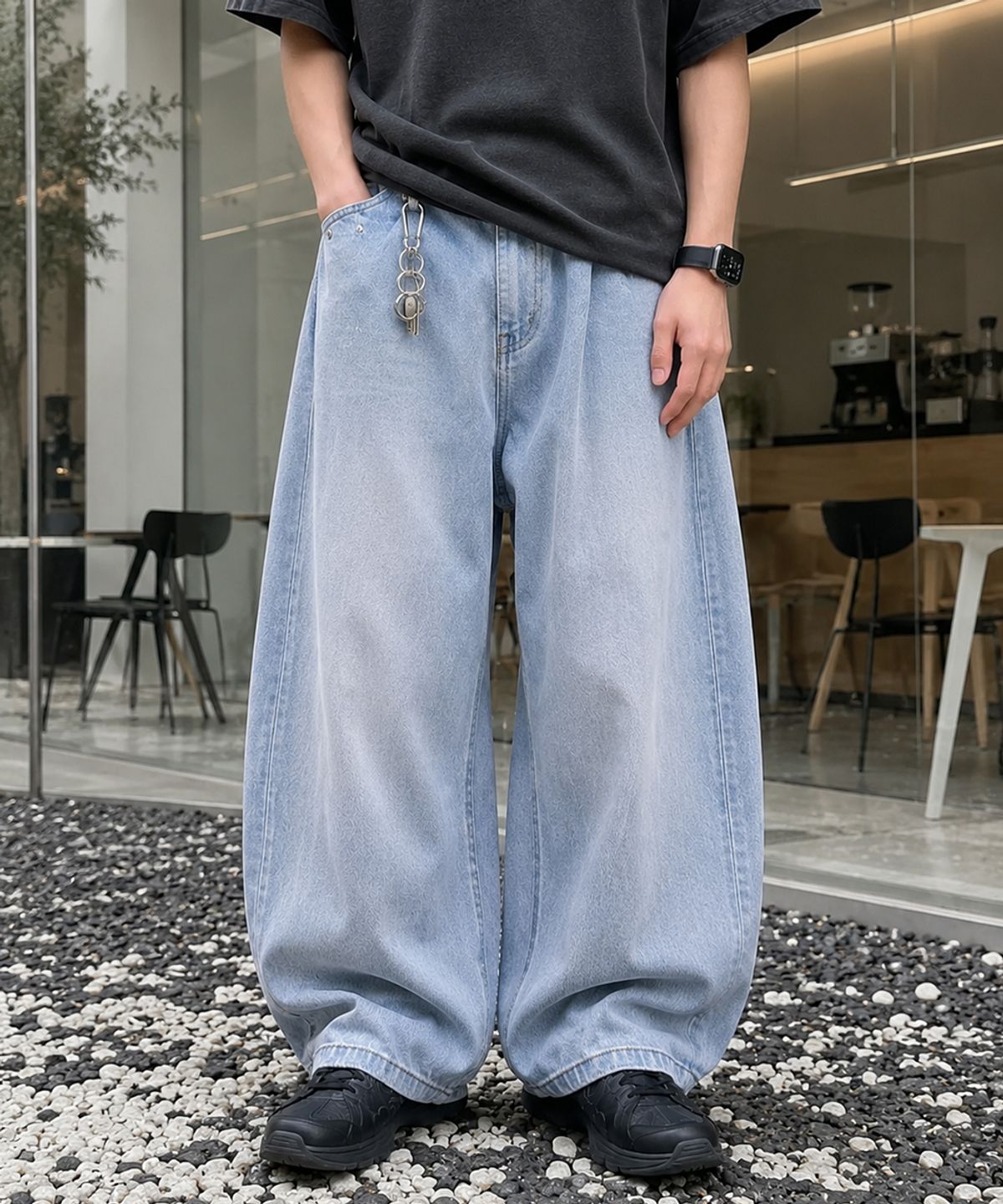 아티스트웨어(ARTISTWEAR) 하버핏 워시드 와이드 데님팬츠