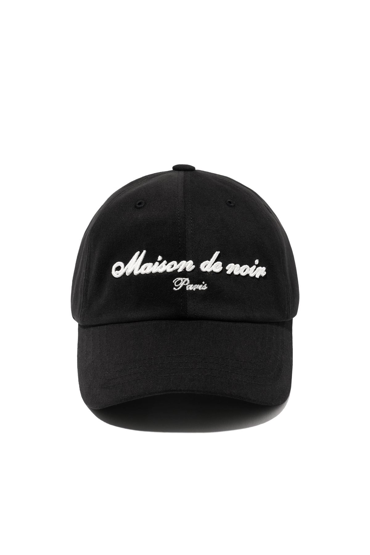 메종 드 누아(MAISON DE NOIR) CURSIVE LOGO CAP BLACK