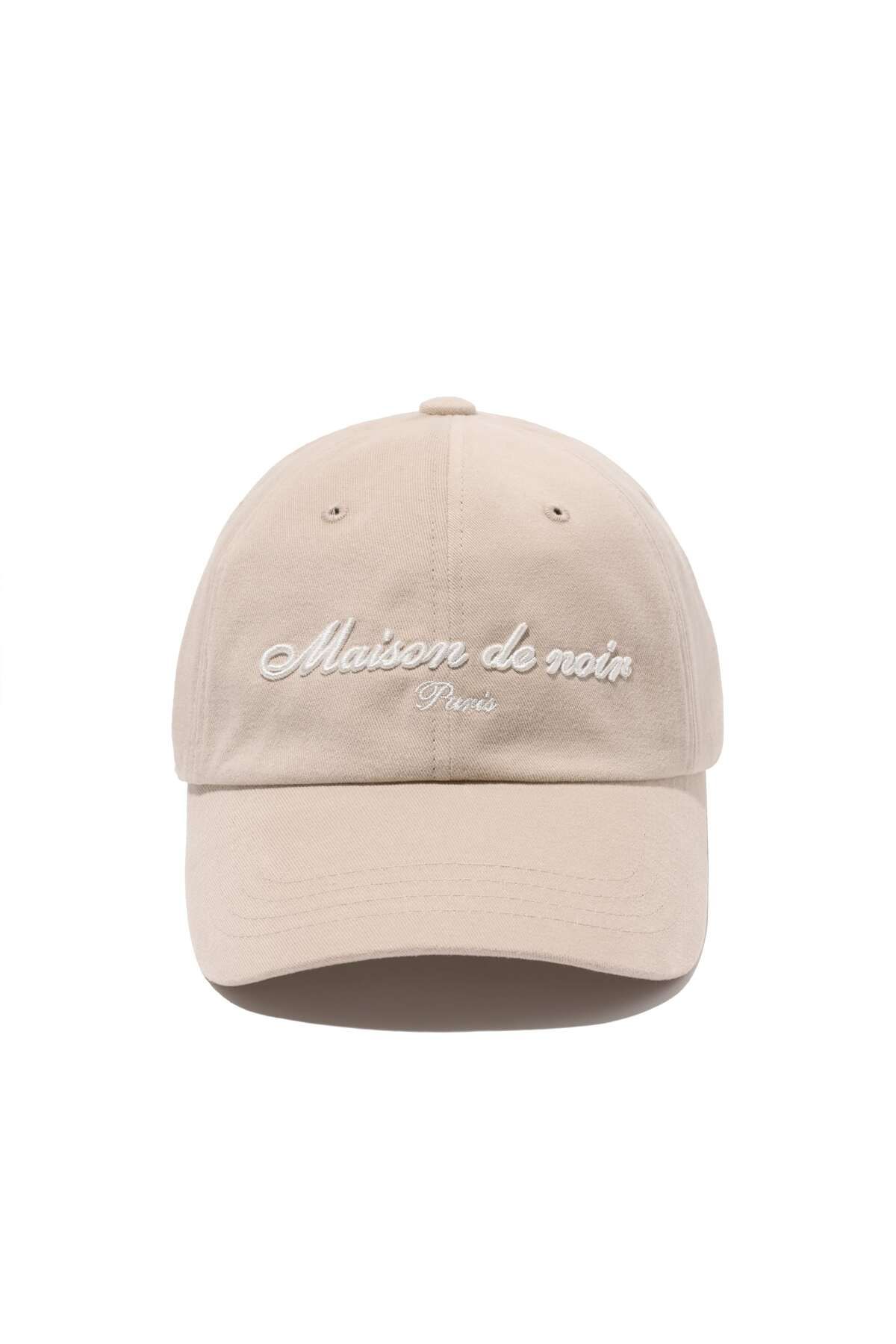 메종 드 누아(MAISON DE NOIR) CURSIVE LOGO CAP BEIGE