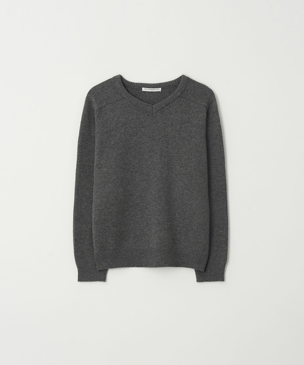 플로즈룸(FLAWSROOM) Fine Wool V Neck Knit CHARCOAL