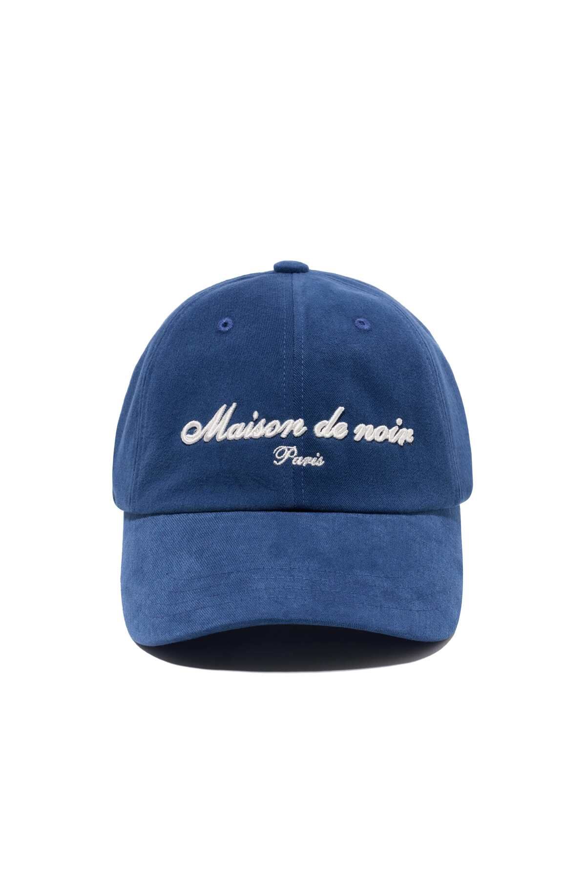 메종 드 누아(MAISON DE NOIR) CURSIVE LOGO CAP BLUE