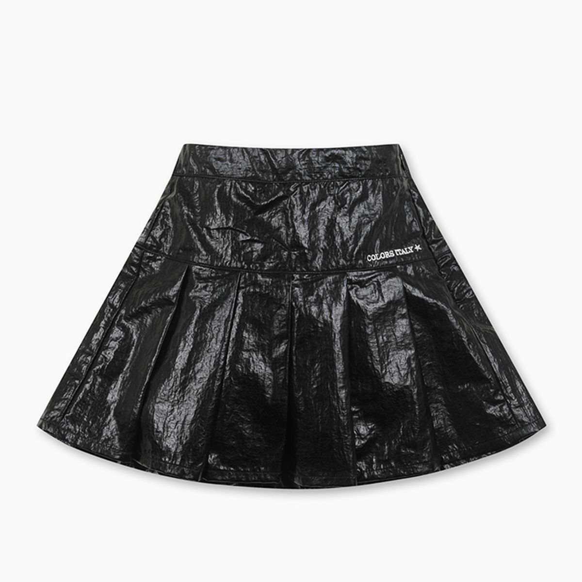 베네통키즈(BENETTONKIDS) 샤이니 크랙 플리츠 스커트_QASK08541BK