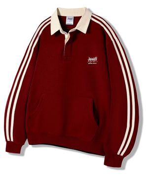 OG 럭비 카라 맨투맨 와인 YMT-102