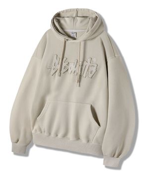 OG 아플리케 자수 피그먼트 후드티 크림 YHT-403