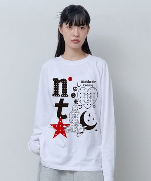 슈마츠 도트 롱 슬리브 티셔츠 (화이트)