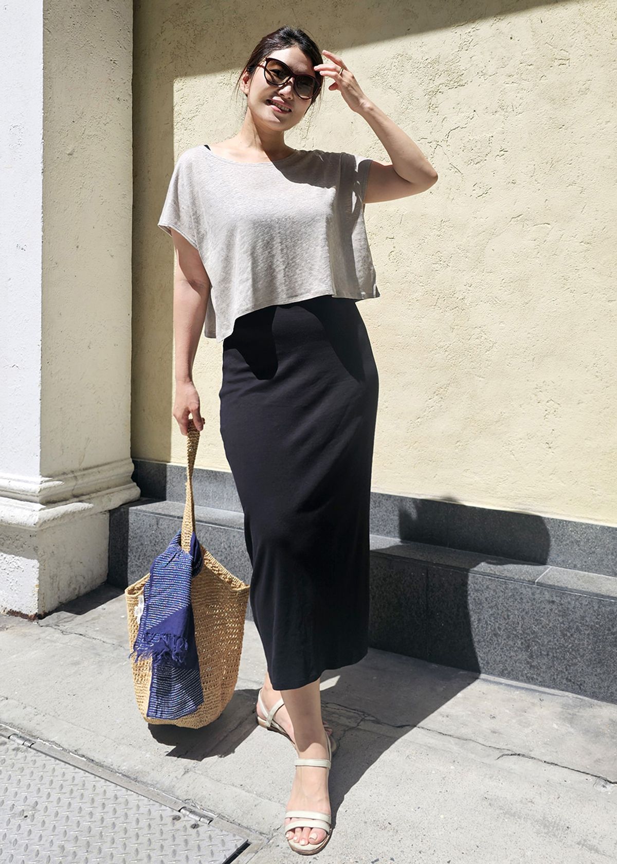 엘리초이(ELLY CHOI) CHELSEA LINEN KNIT BOX TOP