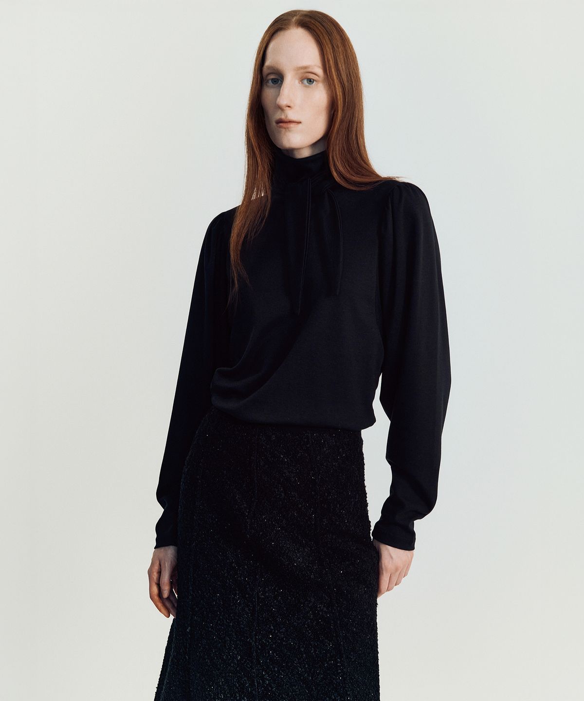 메이버유(MAYVERU) Linge tie t-shirt _ Black