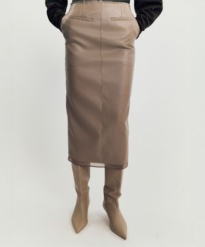 norby leather skirt _ Beige