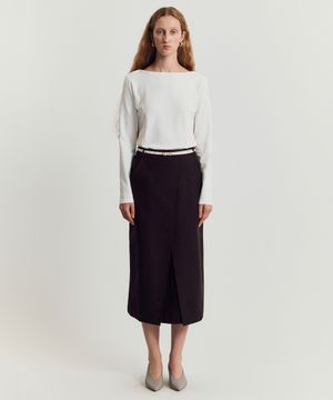 Joyren H wool skirt _ Charcoal