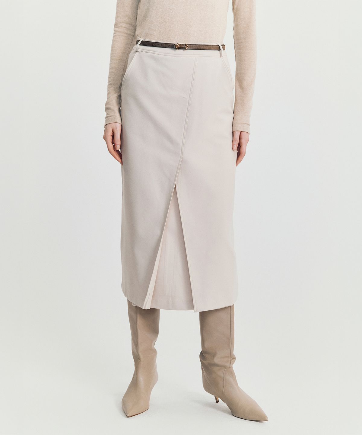 메이버유(MAYVERU) Joyren H wool skirt _ Beige