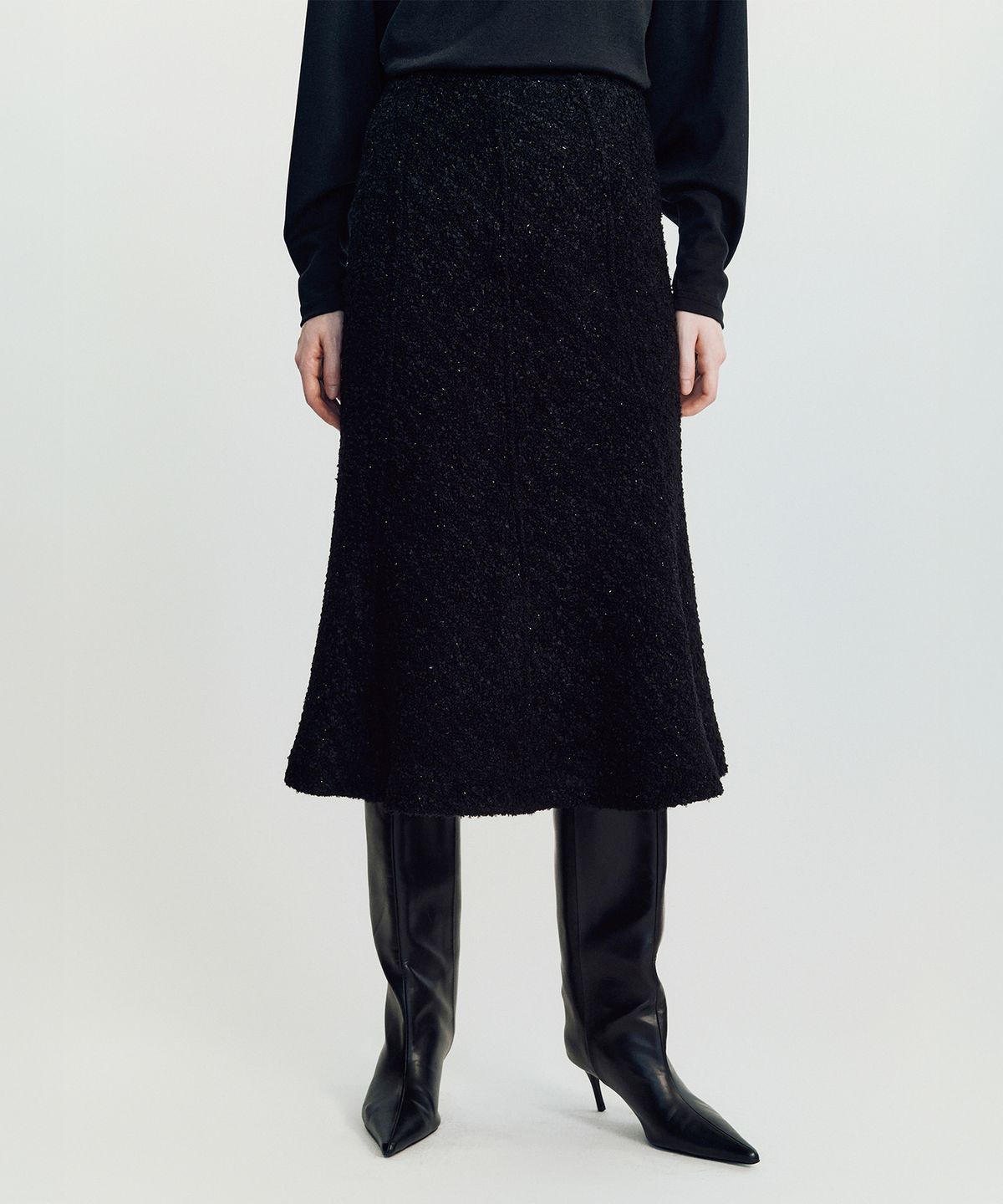 메이버유(MAYVERU) Soline tweed skirt _ Black