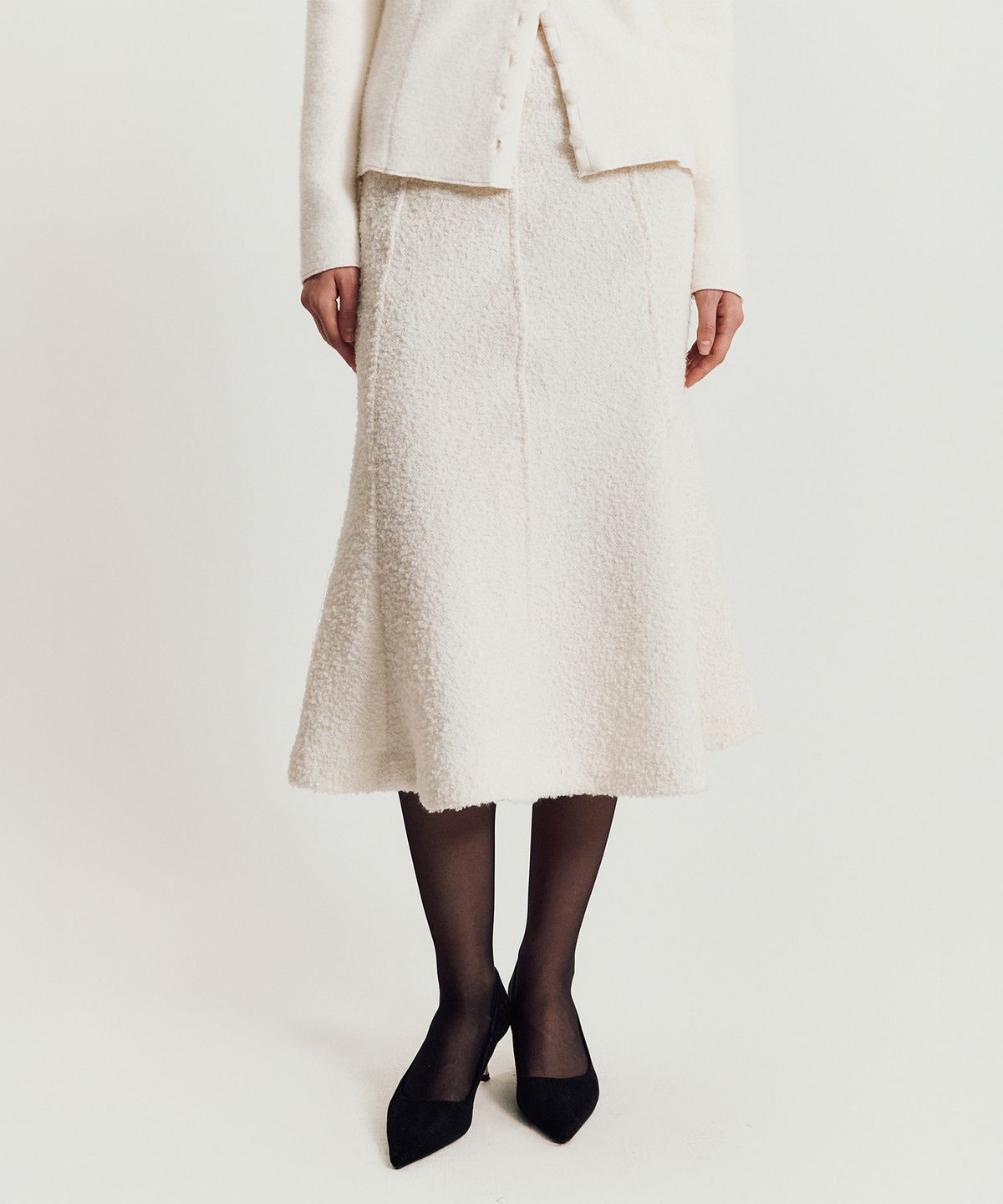 메이버유(MAYVERU) Soline tweed skirt _ Ivory