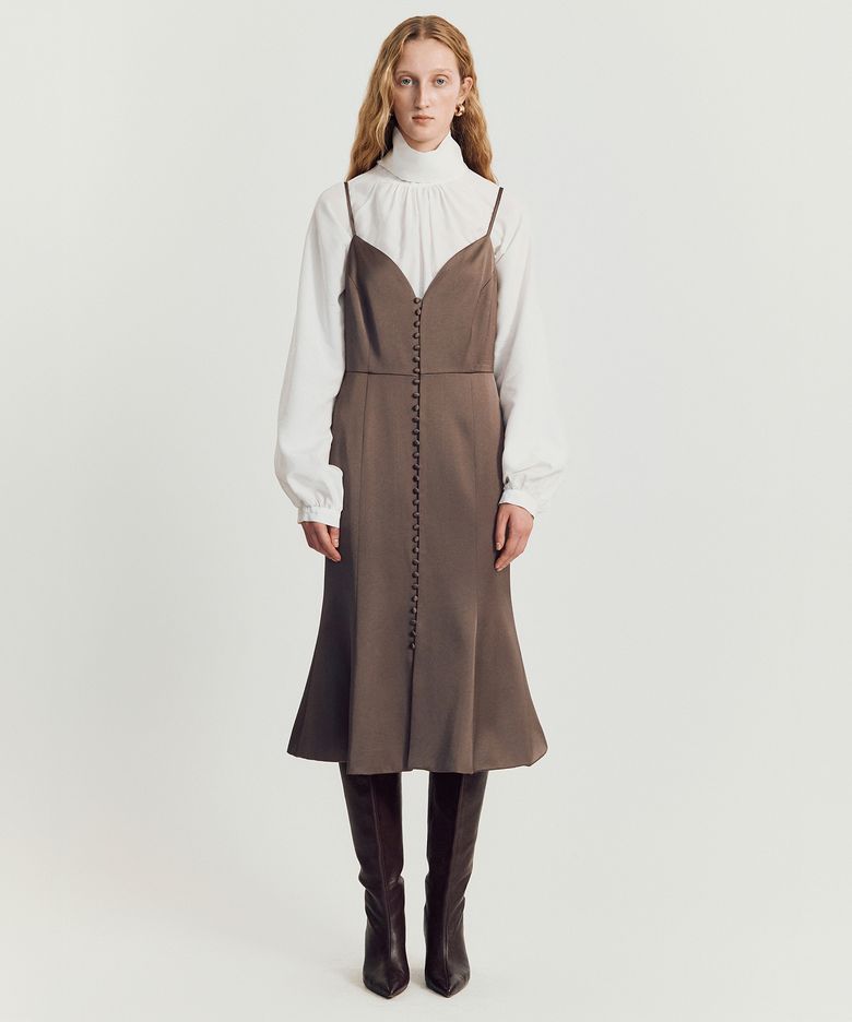 Nola slip dress _ Khaki