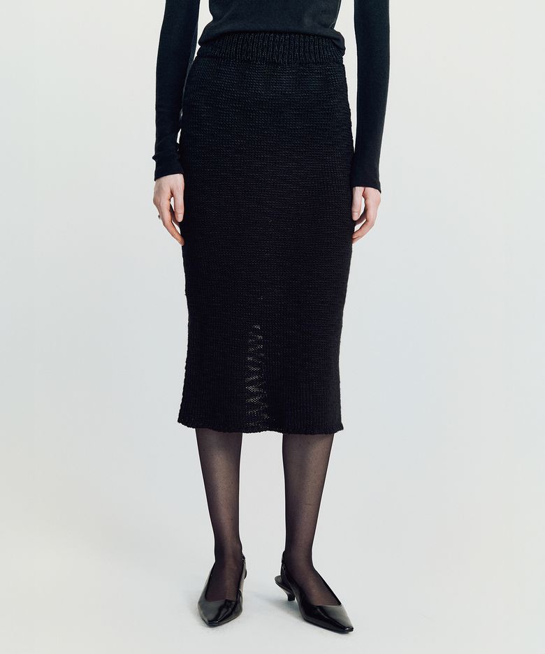 Shawble tweed skirt _ Black