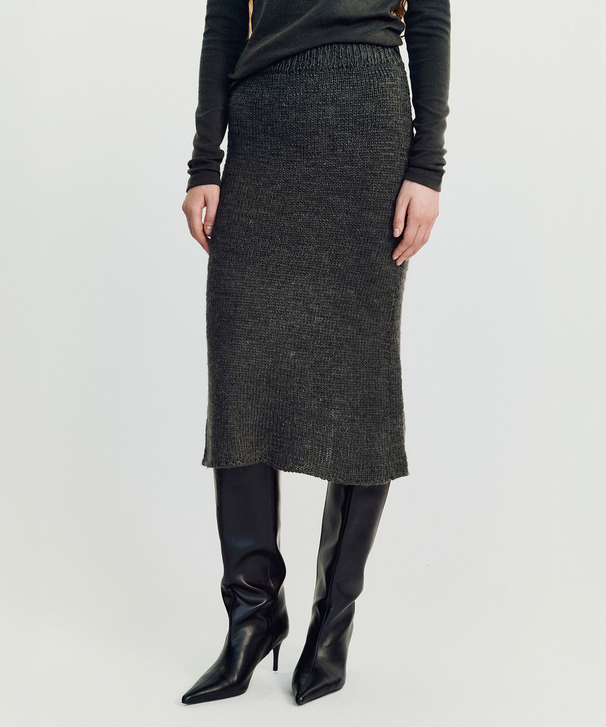 메이버유(MAYVERU) Shawble tweed skirt _ Gray