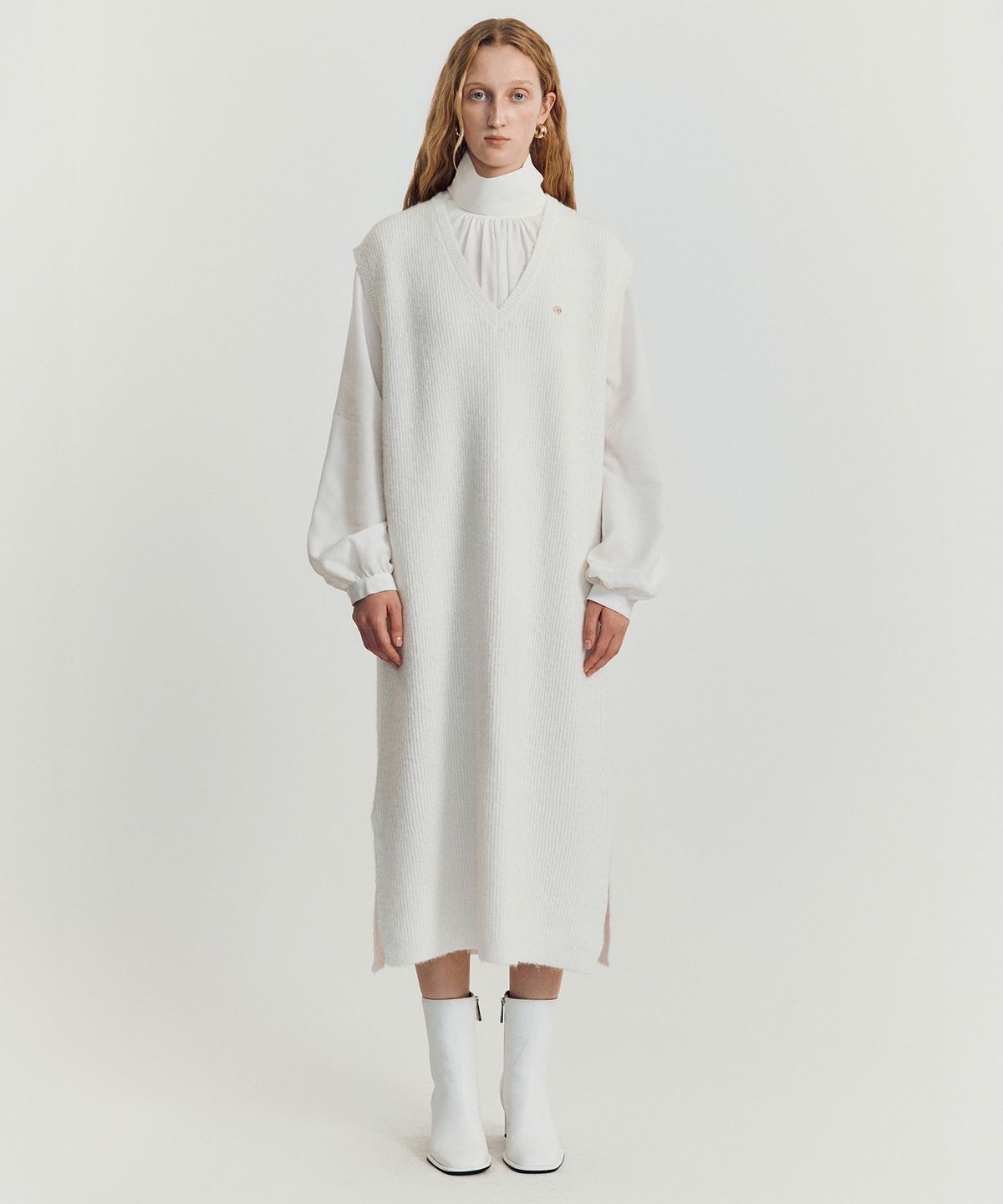 메이버유(MAYVERU) Volodina Knit Long Vest _ Ivory