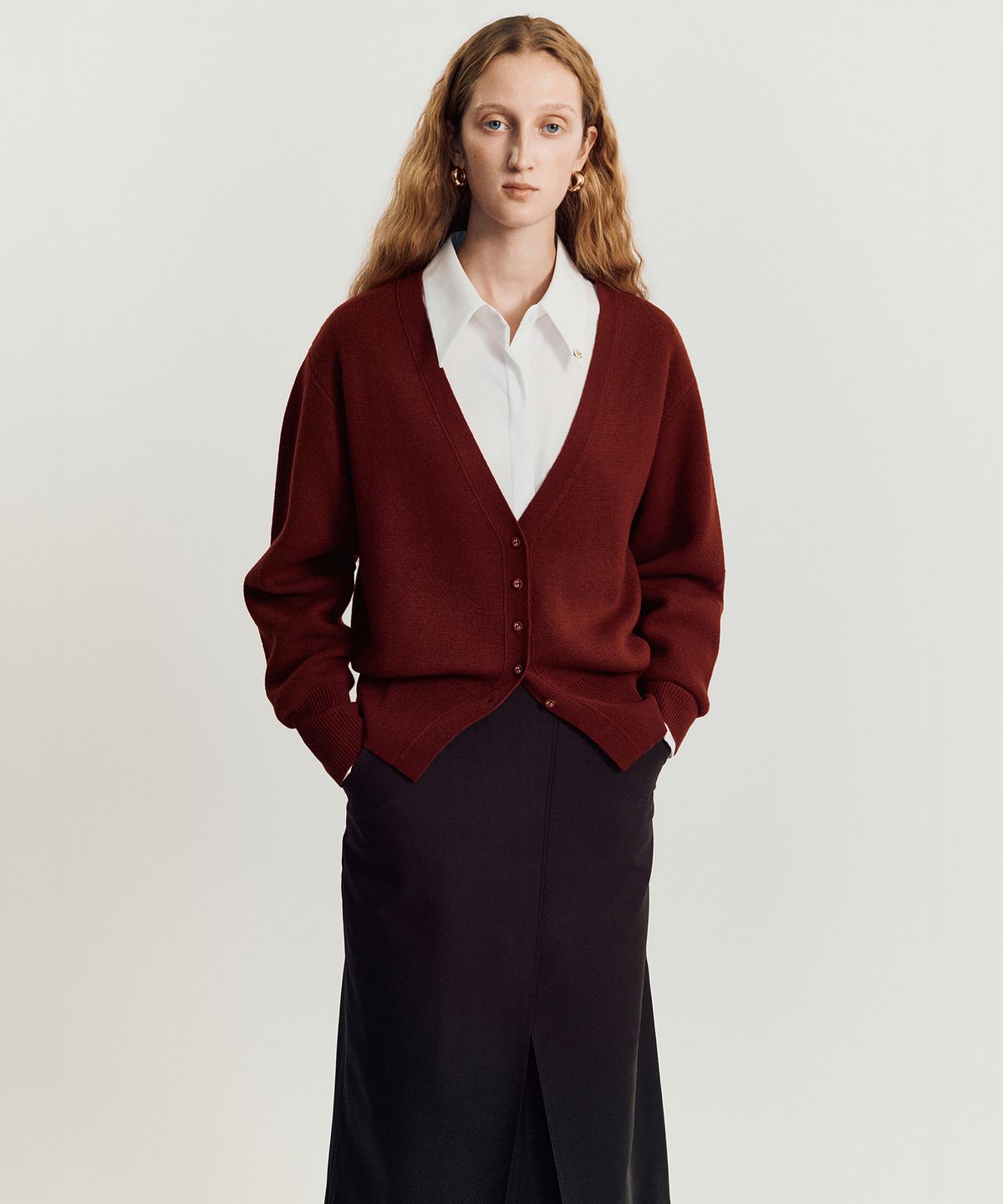 메이버유(MAYVERU) Dore wool cardigan _ Red