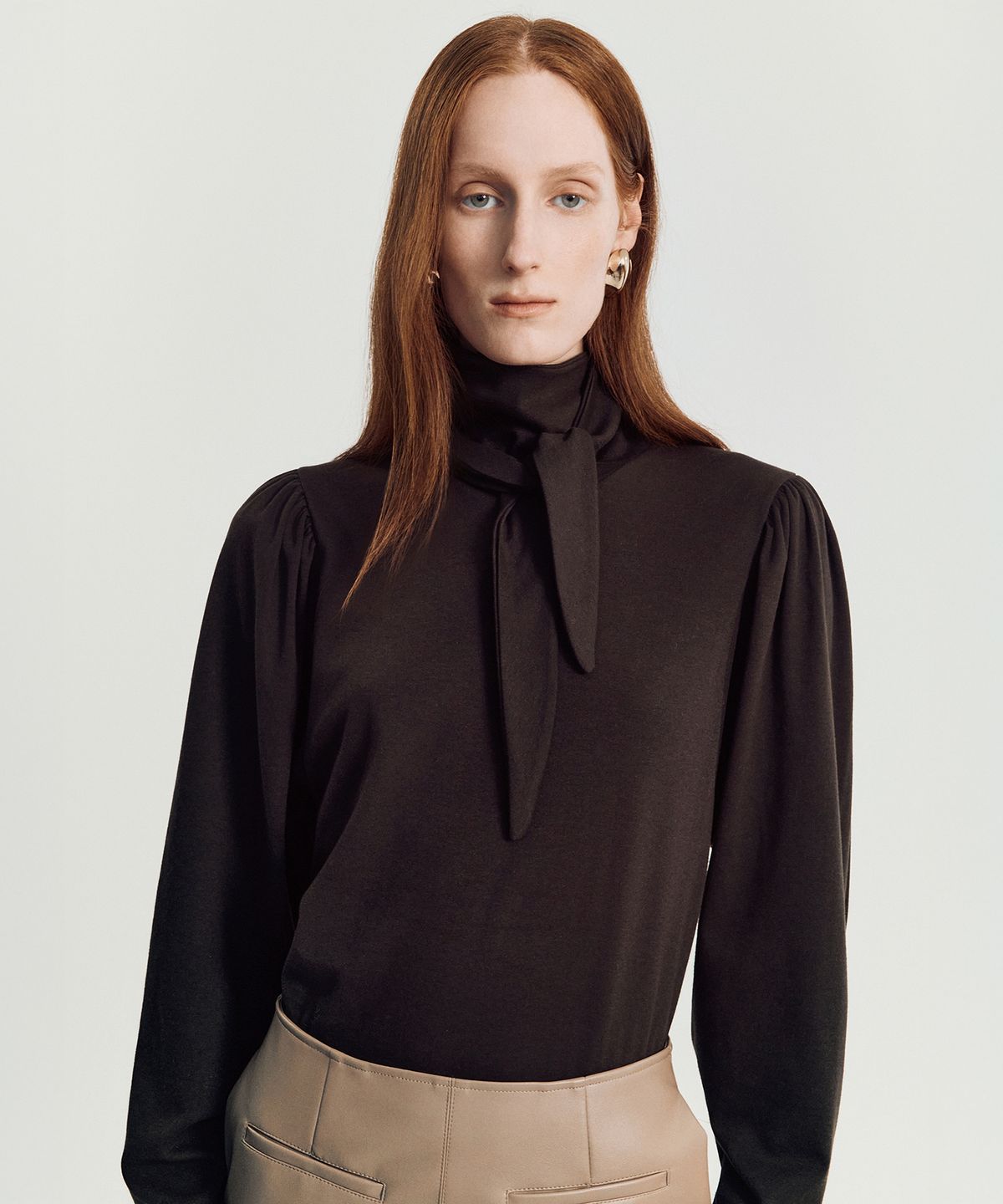 메이버유(MAYVERU) Linge tie t-shirt _ Brown